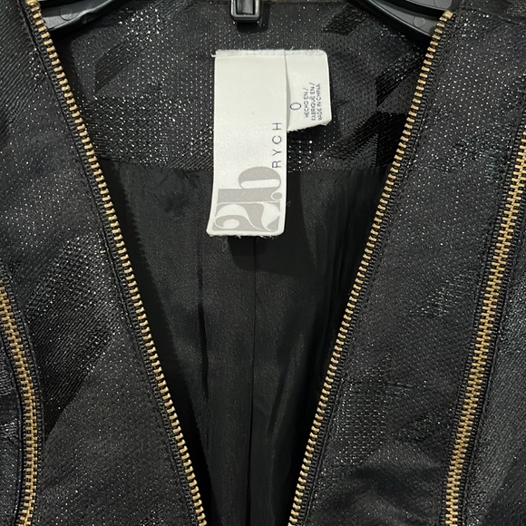 2b Rych - Black Houndstooth Vest with Zippers. - Picture 2 of 4